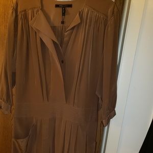 BCBG Max Azria tan shirt dress.